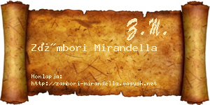 Zámbori Mirandella névjegykártya